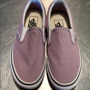 Lavendar vans classic slip ons